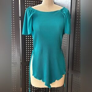 Teal Blouse, On or Off the Shoulder.